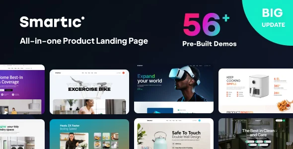 Smartic - Product Landing Page WooCommerce Theme WordPress theme homepage layout for a clean WooCommerce store