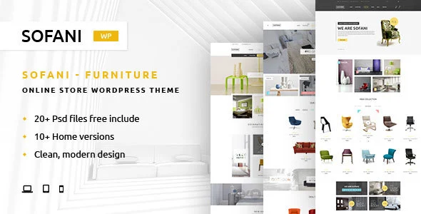 Sofani - Furniture Store WooCommerce WordPress Theme WordPress theme homepage layout for a accessories WooCommerce store