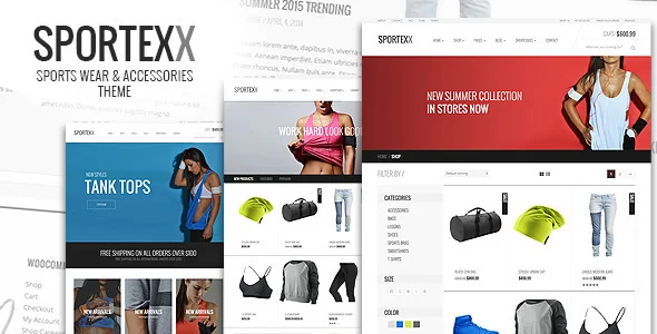 Sportexx - Gym Fashion WooCommerce Theme WordPress theme homepage layout for a aerobics WooCommerce store