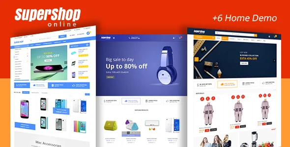 Super Shop - Market Store RTL Responsive WooCommerce WordPress Theme WordPress theme homepage layout for a ajax search WooCommerce store