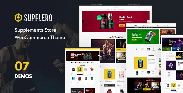 Supplero - Supplement Store WooCommerce Theme WordPress theme homepage layout for a clean WooCommerce store