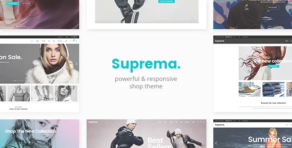 Suprema - Multipurpose eCommerce WordPress Theme WordPress theme homepage layout for a business WooCommerce store