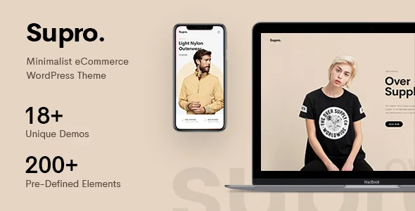 Supro - Minimalist AJAX WooCommerce WordPress Theme WordPress theme homepage layout for a clean WooCommerce store