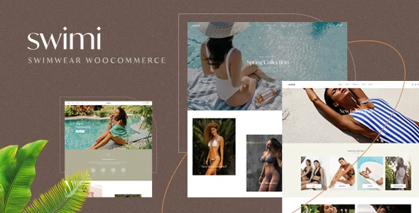 Swimi - Swimwear WooCommerce WordPress Theme with AI WordPress theme homepage layout for a bikini shop WooCommerce store
