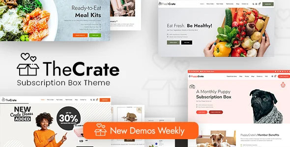 TheCrate - WooCommerce Subscription Box Theme WordPress theme homepage layout for a beauty box WooCommerce store