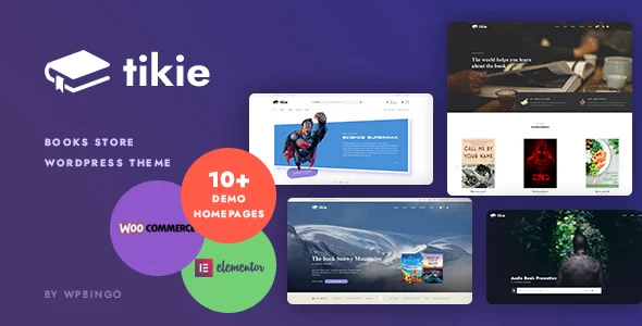 Tikie – Book Store WooCommerce WordPress Theme with AI WordPress theme homepage layout for a author WooCommerce store