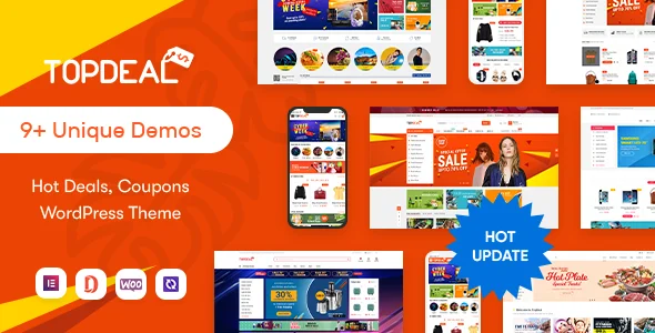 TopDeal - Multi Vendor Marketplace Elementor WooCommerce WordPress Theme (Mobile Layouts Ready) WordPress theme homepage layout for a deal theme WooCommerce store
