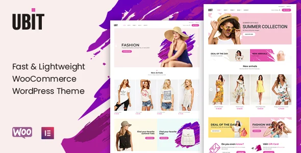 Ubit - Fashion Store WooCommerce Theme WordPress theme homepage layout for a clothes WooCommerce store