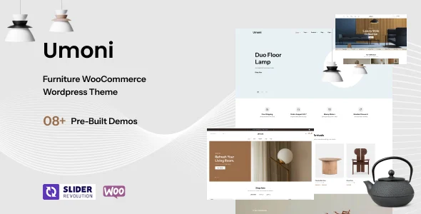 Umoni – Furniture Store WordPress Theme with AI WordPress theme homepage layout for a ceramics WooCommerce store