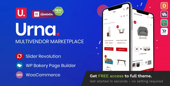 Urna - All-in-one WooCommerce WordPress Theme WordPress theme homepage layout for a dokan WooCommerce store
