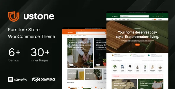 Ustone - Furniture WooCommerce Theme WordPress theme homepage layout for a clothing WooCommerce store
