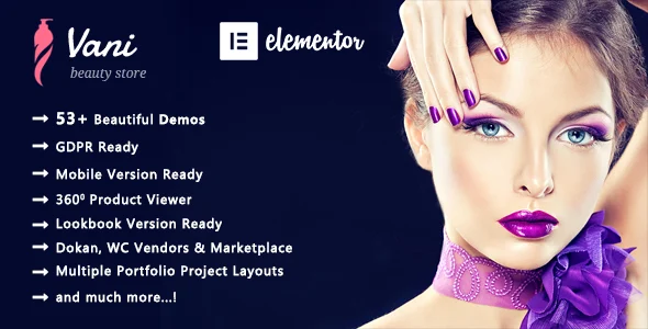 Vani | Cosmetic Beauty WooCommerce WordPress Theme WordPress theme homepage layout for a beauty WooCommerce store