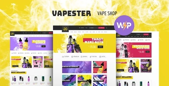 Vapester | Cigarette Store & Vape Shop WooCommerce Theme WordPress theme homepage layout for a accessories WooCommerce store