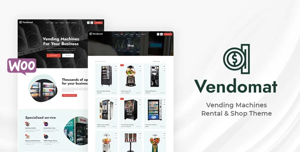 Vendomat - Vending Machines WooCommerce Theme WordPress theme homepage layout for a atm WooCommerce store