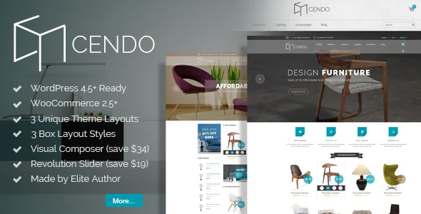 VG Cendo - WooCommerce WordPress Theme for Furniture Stores WordPress theme homepage layout for a ajax WooCommerce store