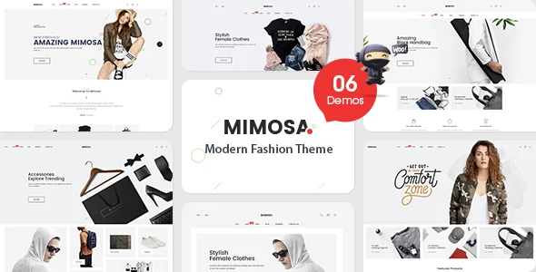 VG Mimosa - Modern Fashion WooCommerce WordPress Theme WordPress theme homepage layout for a computer WooCommerce store