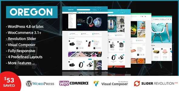 VG Oregon - Responsive WooCommerce WordPress Theme WordPress theme homepage layout for a Bootstrap 3 WooCommerce store