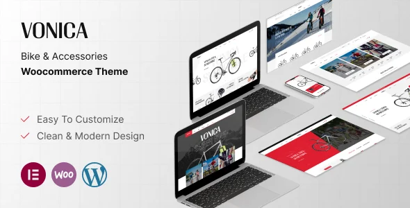Vonica - Bike & Accessories WooCommerce Theme WordPress theme homepage layout for a auto parts theme WooCommerce store