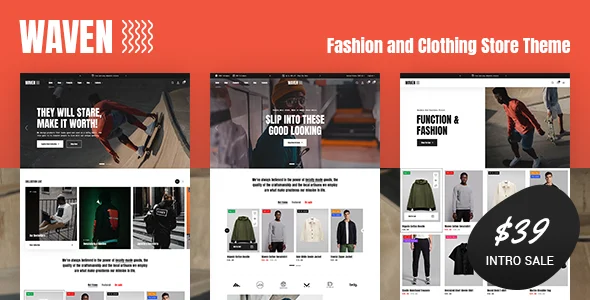 Waven - Fashion and Clothing Store Theme WordPress theme homepage layout for a clothing WooCommerce store