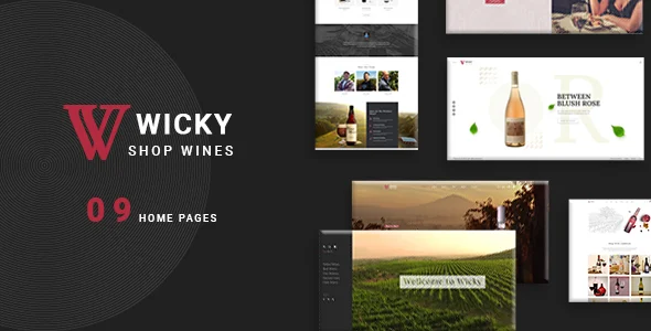 Wicky – Wine Shop WooCommerce WordPress Theme with AI WordPress theme homepage layout for a alcohol WooCommerce store