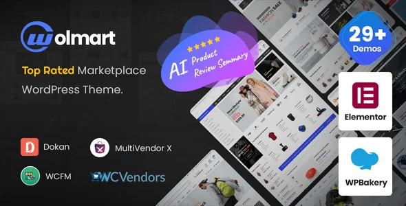 Wolmart | Multi-Vendor Marketplace WooCommerce Theme WordPress theme homepage layout for a dokan WooCommerce store