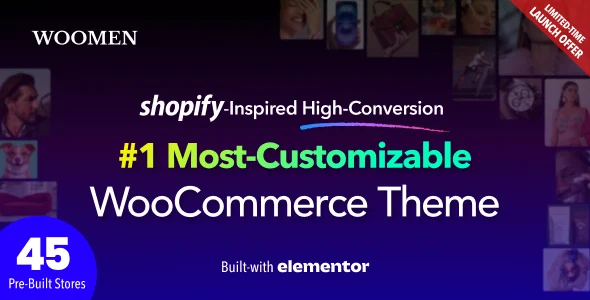 WOOMEN - Multipurpose WooCommerce WordPress Theme WordPress theme homepage layout for a clean WooCommerce store
