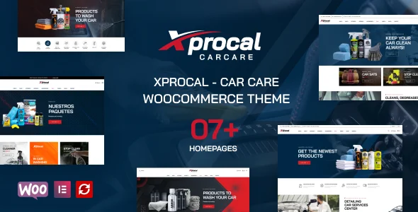Xprocal - Car Care WooCommerce Theme WordPress theme homepage layout for a auto care WooCommerce store