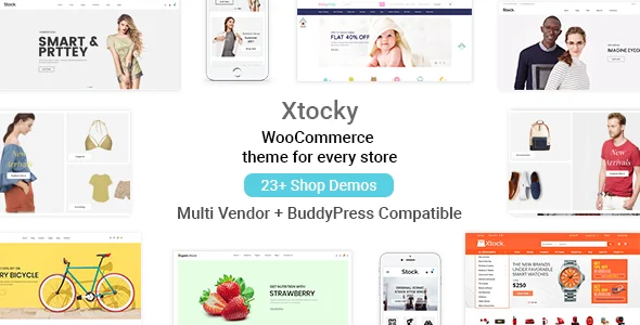 Xtocky - WooCommerce Responsive Theme WordPress theme homepage layout for a clean WooCommerce store