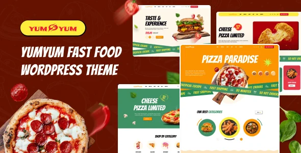 Yumyum - Fast Food Restaurant WordPress Theme WordPress theme homepage layout for a bakery WooCommerce store