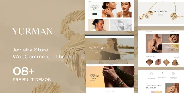 Yurman - Jewelry Store WooCommerce Theme WordPress theme homepage layout for a beauty WooCommerce store