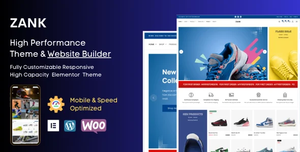 Zank - Shoes Fashion Sports Store WooCommerce WordPress theme homepage layout for a blog WooCommerce store