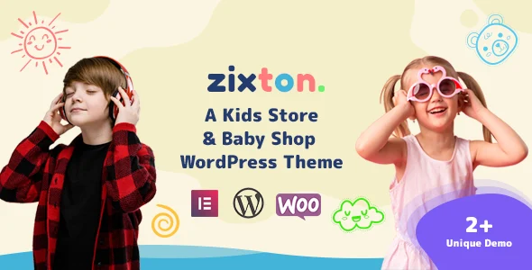 Zixton  - Baby Fashion WooCommerce Theme WordPress theme homepage layout for a baby WooCommerce store