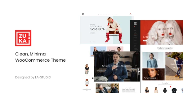 Zuka - Minimal WooCommerce Theme WordPress theme homepage layout for a creative WooCommerce store
