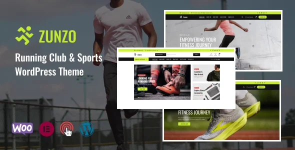 Zunzo - Running Club and Sports WooCommerce Theme WordPress theme homepage layout for a Marathon Shop WooCommerce store