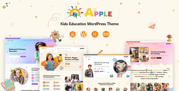 AforApple - Kids Education & LMS WordPress Theme WordPress theme homepage layout for a ai education website
