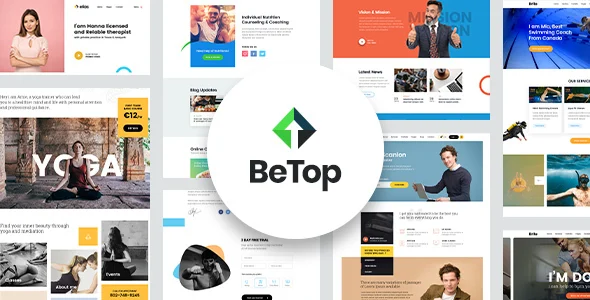 BeTop – Coaching & Speaker WordPress Theme WordPress theme homepage layout for a business coach education website