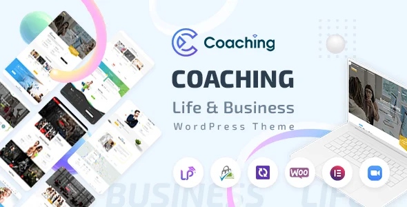 Coaching - Life and Business Mentoring WordPress Theme WordPress theme homepage layout for a business coach education website
