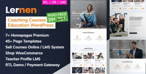 Coaching Online Courses & Education WordPress - Lernen WordPress theme homepage layout for a academy education website