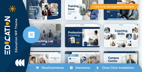 Education WordPress WordPress theme homepage layout for a college education website