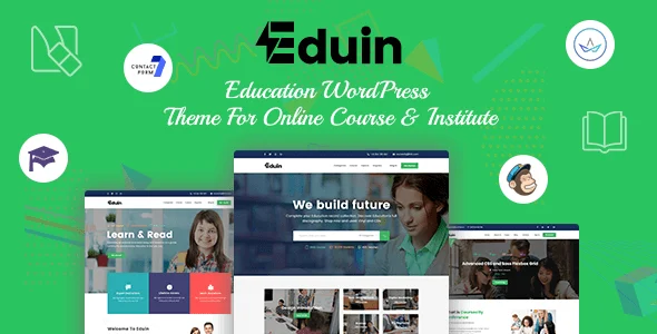 Eduin - Online Course WordPress Theme WordPress theme homepage layout for a business education website