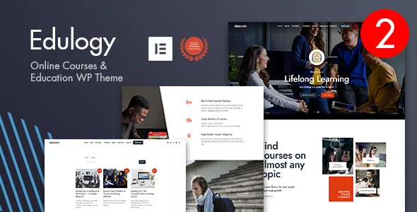 Edulogy - E-learning and Courses WordPress Theme WordPress theme homepage layout for a coach education website