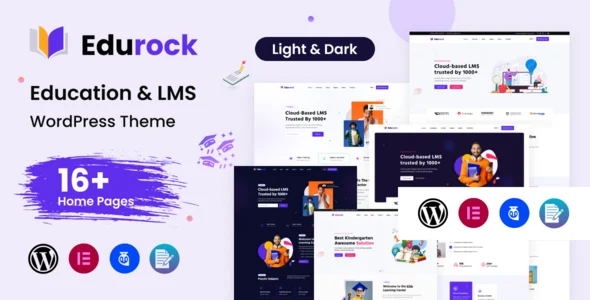 Edurock - Education WordPress Theme WordPress theme homepage layout for a classes education website