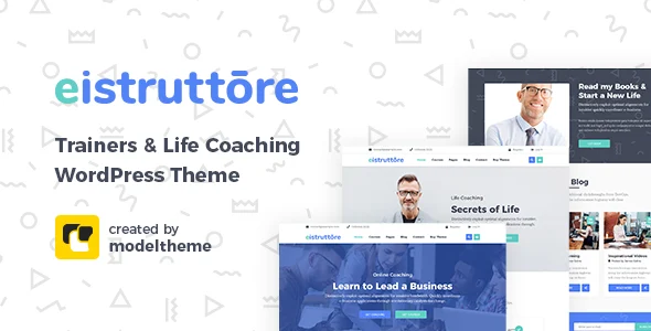 Eistruttore - Speaker and Life Coach WordPress Theme WordPress theme homepage layout for a coach education website