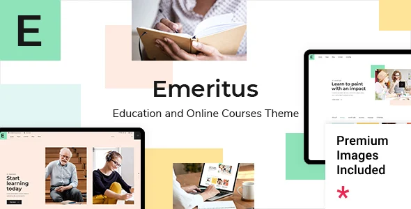 Emeritus - Education and Online Courses WordPress Theme WordPress theme homepage layout for a academy education website