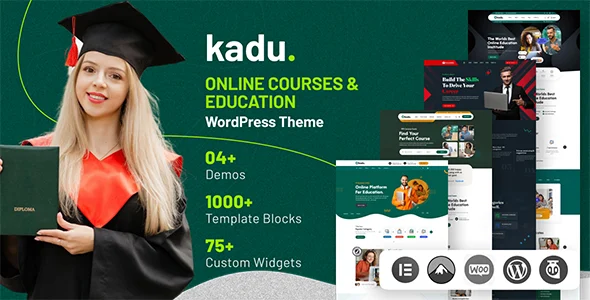Kadu - Education WordPress Theme WordPress theme homepage layout for a academy education website