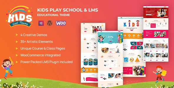 Kids Cool - School Theme WordPress theme homepage layout for a academy education website