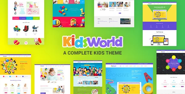 Kids Heaven - Children Education WordPress Theme WordPress theme homepage layout for a academy education website