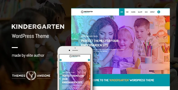 Kindergarten WordPress Theme for Children School WordPress theme homepage layout for a baby education website