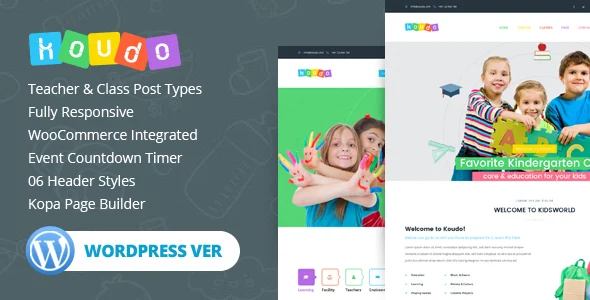 Koudo Education WordPress theme WordPress theme homepage layout for a academy education website