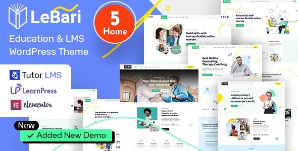 LeBari - Education WordPress Theme WordPress theme homepage layout for a courses education website